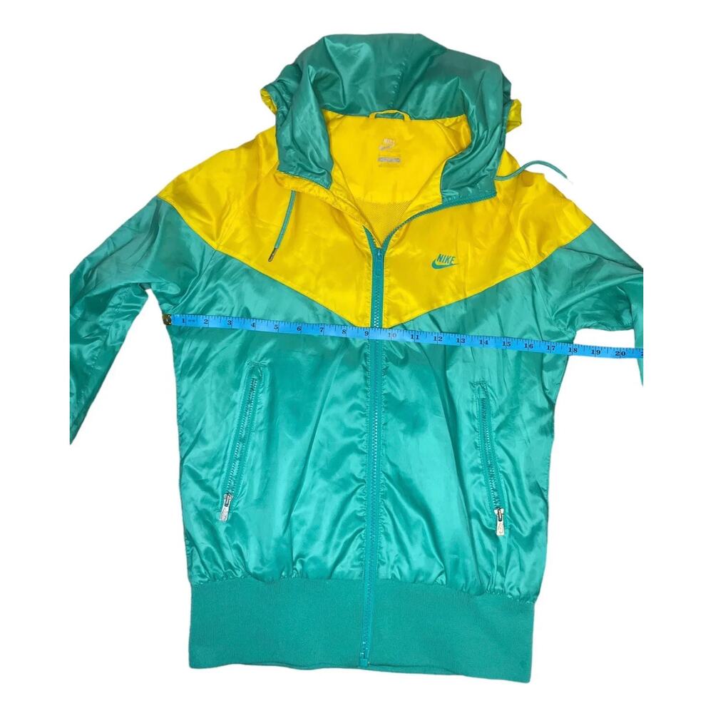 Nike Windrunner Women's Jacket Teal Yellow Windbreaker Jacket Size Small - EUC - Picture 11 of 12